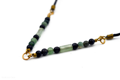 Personnalisation perles tubes Agate verte Spinelle noire