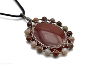 Pendentif agate rouge sertissage agate rouge