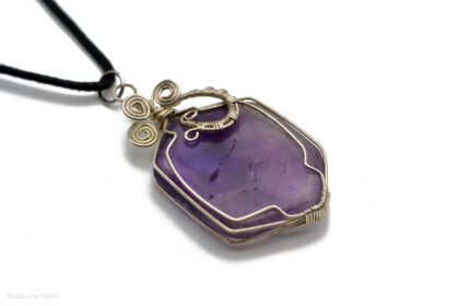 pendentif amethyste sertie organique