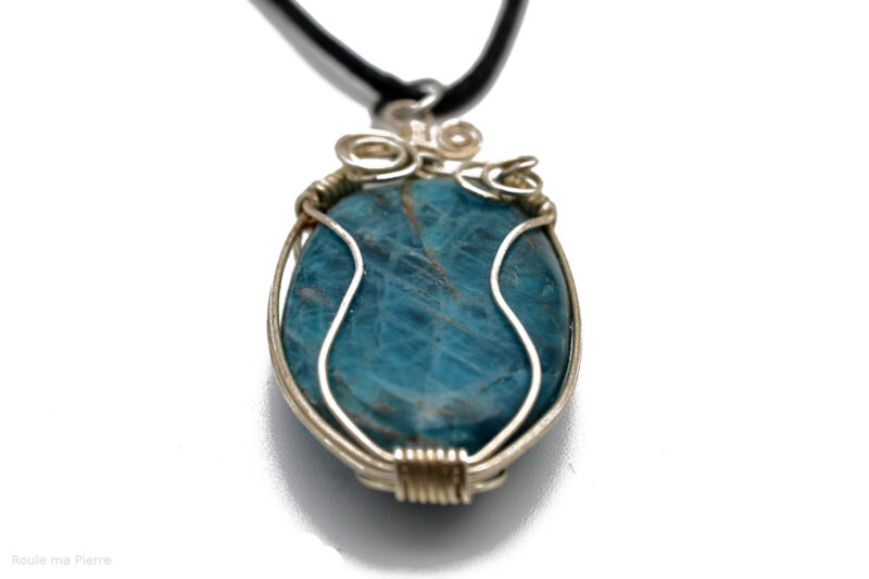 pendentif Apatite bleue sertie Organique