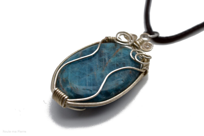 pendentif Apatite bleue sertie Organique