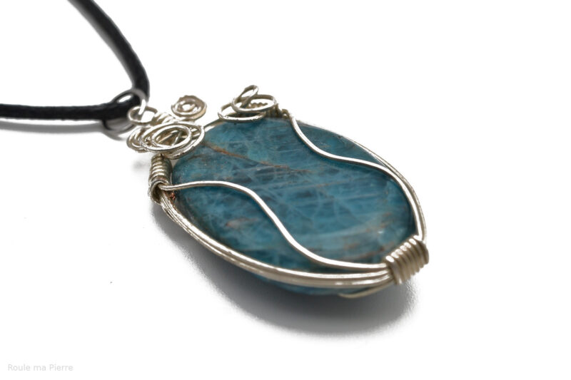 pendentif Apatite bleue sertie Organique