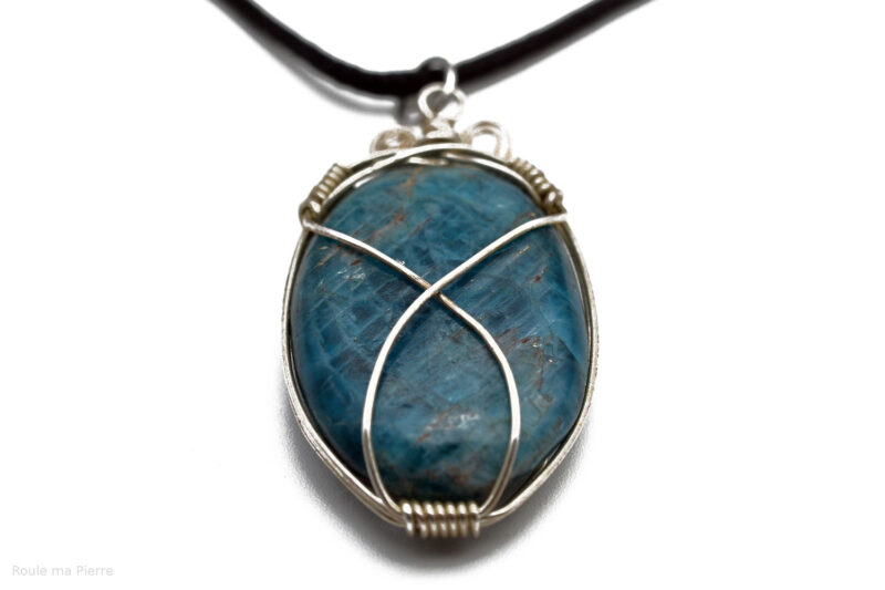 pendentif Apatite bleue sertie Organique