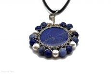 Pendentif Lapis Lazuli Perles Naturelles Lapis et Sodalite