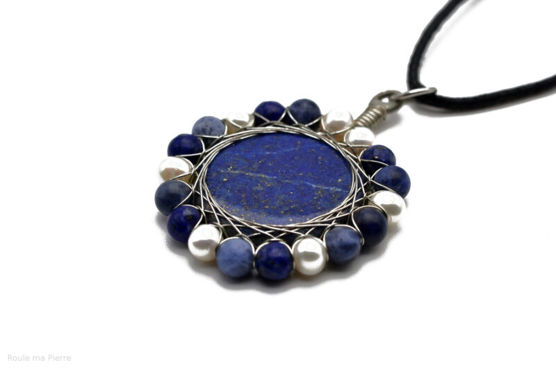 Pendentif Lapis Lazuli Perles Naturelles Lapis et Sodalite