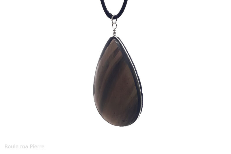 pendentif cabochon Quartz fumé