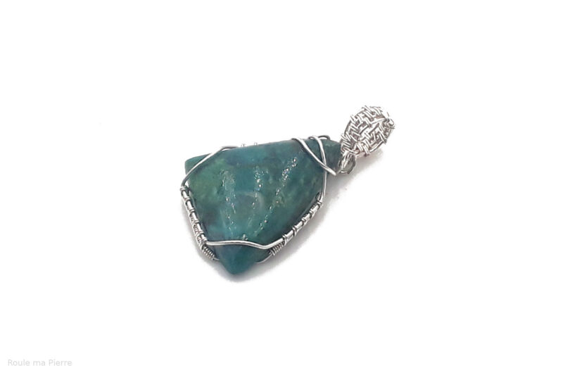 Pendentif Chrysocolle sertissage organique