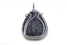 Pendentif Obsidienne-Floconneuse sertissage Organique