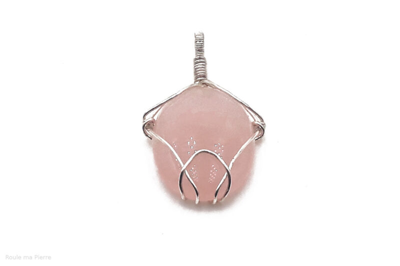 Pendentif Quartz Rose Art Déco concept