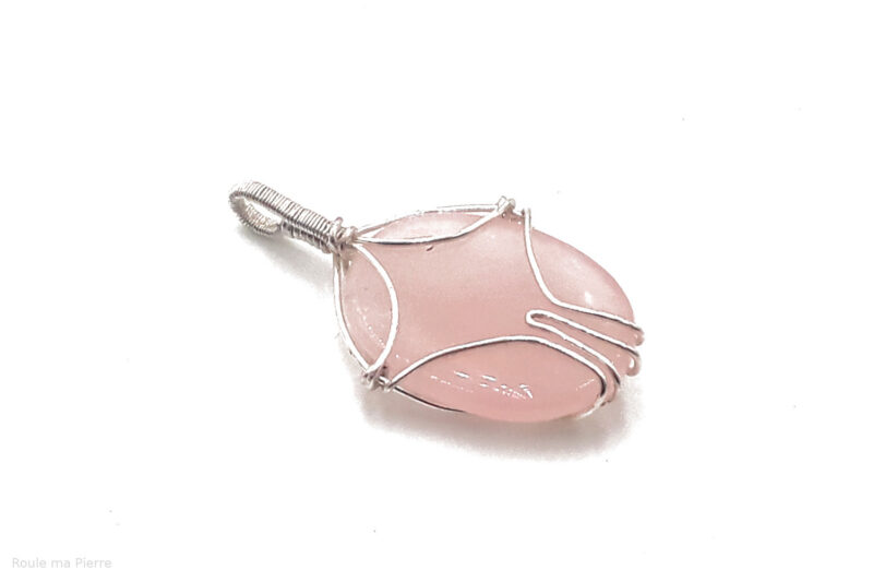 Pendentif Quartz Rose Art Déco concept