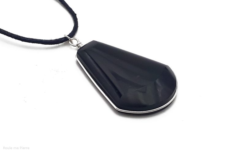 Pendentif cabochon Quartz fumé